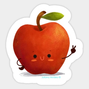 Cute smiling apple Sticker